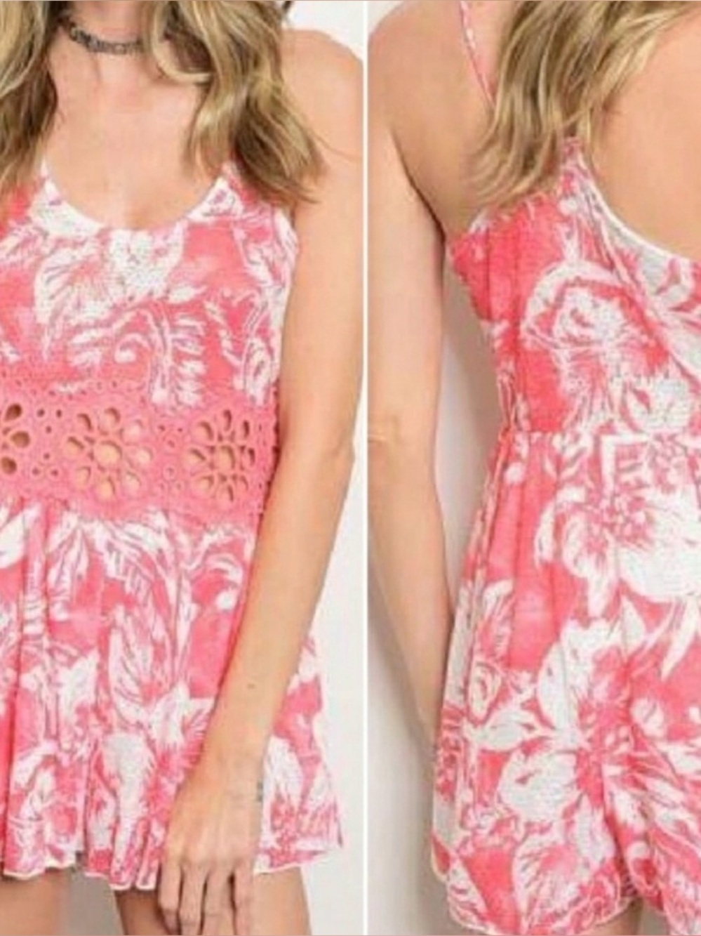 NWT Flattering Darling Details Coral Romper